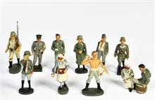 Elastolin, Lineol, 10 deutsche Soldaten, meist Sanitäter
