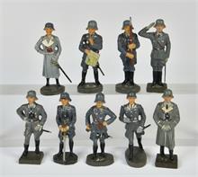 Elastolin, Lineol, 9 deutsche Luftwaffenoffiziere und -soldaten