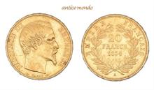 Frankreich , Napoleon III., 1848/1852-1870, 20 Francs, 1854