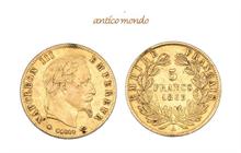 Frankreich , Napoleon III., 1848/1852-1870, 5 Francs, 1863
