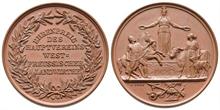 Brandenburg, Preussen, Wilhelm I., 1861-1888, Bronzemedaille, o.J., Ehrenpreis des Hauptvereins West der preussischen Landwirte