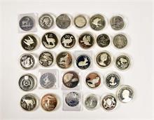 Lot von modernen Silbermünzen