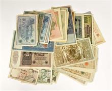 Lot von Geldscheinen, u.a. Reichsbanknoten und etwas Ausland
