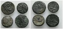 Sicilia, Lot von 4 Münzen aus Syracus (3x)  und Akragas