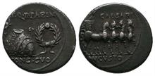 Römische Münzen, Augustus, 30 v. - 14 n. Chr., Denar, 18 v. Chr.