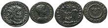Lot von 2 Römischen Münzen, AE-Follis (320-321) und Ae-Radiate (295-299)