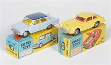 Corgi Toys, Fiat 1800 (Nr.217), Aston Martin (Nr.218)