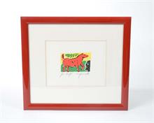 A.R. Penck Farbdruck "Rotes Pferd"