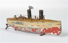 Carette, Schiff von 1900, uralt in rot/beige