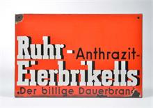 Emailleschild "Ruhr Eierbriketts"