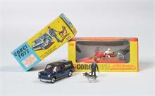 Corgi Toys, Citroen DS Whizzwheels + B.M.C Mini Police Van