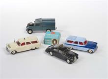 Corgi Toys, 4 Modelle + 1x Ersatzreifen Set
