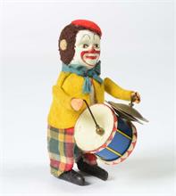Schuco, Clown mit Trommel + Becken