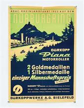 Plakat "ADAC Rheinlandfahrt 1955 auf dem Nürburgring"