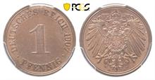 Kaiserreich, J. 10, 1 Pfennig 1907 A