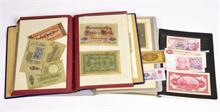 Papiergeld, Sammlung von deutschen und ausländischen Banknoten in drei Alben