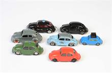 Gama, Dinky Toys u.a.: 7x VW Käfer