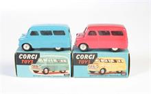 Corgi Toys, 2x Bedford Dornmobile 404 (getrennte Scheiben)
