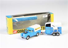 Corgi Toys, GS 15 Landrover + Pferdeanhänger, blau
