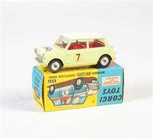 Corgi Toys, BMC Morris Mini Comp., grün/weiß + innen rot, #7, Front weiß