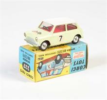 Corgi Toys, BMC Morris Mini Comp., grün/weiß + innen rot, #7, Front grün