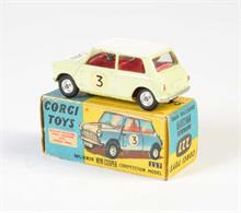 Corgi Toys, BMC Morris Mini Comp., grün/weiß, innen rot, #3, Front weiß