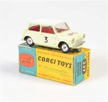 Corgi Toys, BMC Morris Mini Comp. grün/weiß, innen rot, #3, Front grün