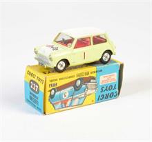 Corgi Toys, BMC Morris Mini Comp., grün/weiß, + innen rot, #1,Front weiß