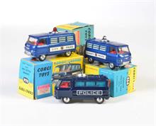 Corgi Toys, Commer Police Van mit Zubehör + Commer Police Country Police + City Police