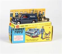 Corgi Toys, BMC Mini Police Van mit Diorama + geformten Felgen