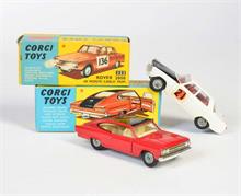 Corgi Toys, Rover 2000 Monte Carlo + Marlin Rambler mit Speichenfelgen
