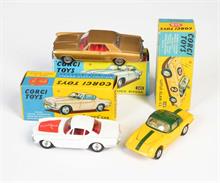Corgi Toys, Lotus Elan S 2, Buick Riviera + "The Saints" Car Volvo P 1800