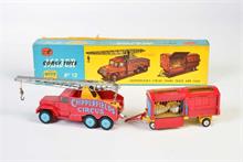Corgi Toys, 6x6 Crane Truck + Käfig Anhänger mit geformten Felgen