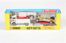 Corgi Toys, VW Pritsche mit Anhänger und Rennwagen