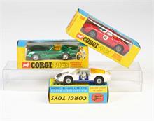 Corgi Toys, Ferrari Berlinetta, Chevrolet Corvette + Porsche Carrera 6