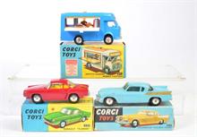 Corgi Toys, Studebaker "Golden Hawk", Smith's Carrier Mobile Canteen + Renault Floride