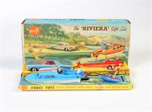 Corgi Toys, Riviera Set mit Limousine, dunkelblau