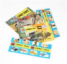 Corgi Toys, Katalog  mit Filmmotiven dt + engl, James Bond Katalog , Oldtimer Katalog + Katalog dt. mit Preisen