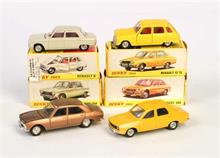 DInky Toys, Peugeot 204, Renault 6, Renault 12 + Peugeot 504