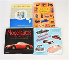 4 Bücher, 3x Blechspielzeug + 1x Modellautos