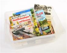 Kiste mit Eisenbahn und Modelleisenbahn Büchern