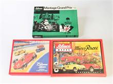 Schuco, 3x Bausatz Micro Racer, Deluxe Collector Set + Grand Prix Racer