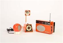 Loewe u.a., Kofferradio, Kompaktbox + Uhr mit Lampe (70er Jahre)