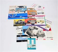 Ford, 15 Prospekte + Werbeblätter 50/60er Jahre