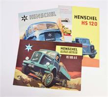 Henschel, 3 Prospekte 50/60er Jahre