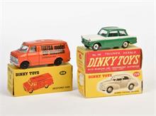 Dinky Toys, Bedford Van + Triumph Herald