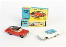Corgi Toys, "Marlin" Rambler + Ford Thunderbird