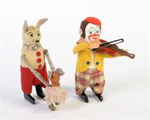 Schuco, Clown mit Geige + Maus mit Kind