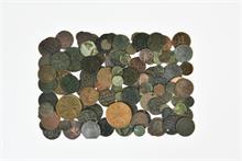 Altdeutschland, kl. Konvolut von altdeutschen und skandinavischen Kupferkleinmünzen. Ca 122 Stück