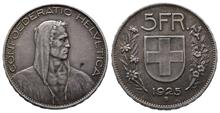 Schweiz, Eidgenossenschaft, 5 Franken 1925